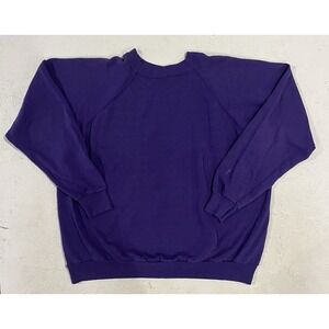 Vintage 90s Pannill Hanes Raglan Sweatshirt Adult 2XL Purple Blank Made‎ in USA